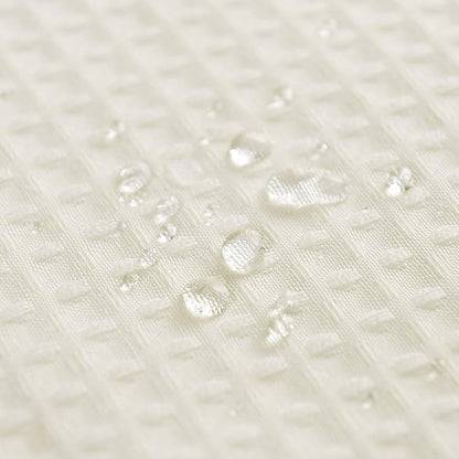 Barossa Design Short Waffle Weave Shower Curtain 66 inch Length, 230 GSM Heavy Duty Fabric, Hotel Luxury Spa, Water Repellent, Machine Washable, Cream, 71x66 Inches
