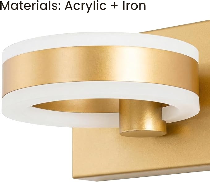 LED Bathroom Light Fixtures, 33inch Gold Vanity Lights, Modern 4 Light Acrylic Wall Sconces, 350° Rotatable Wall Lighting Fixture Over Mirror