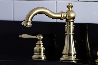 Kingston Brass Fauceture FSC1973AL English Classic Widespread Bathroom Faucet, Brushed Brass, 5-5/16"