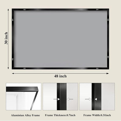 Koonmi Black Mirrors for Wall, 30x48 Inch Bathroom Mirror, Rectangular Wall Mirror for Living Room Bedroom Bathroom, Hangs Horizontally or Vertically