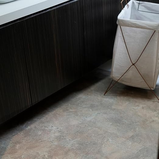 Self-Adhesive Marble Look Peel and Stick Floor Tiles – 12"x12" Vinyl Sticker with Textured Slip-Safe Surface, Spill-Resistant, Renter-Friendly for Quick Bathroom, Kitchen Floor Upgrade 20-Pack