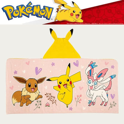Pokemon Girl Anime Kids Super Soft Bath/Pool/Beach Soft Cotton Terry Hooded Towel Wrap, 24 in x 50 in, (Officially Licensed Product) By Franco