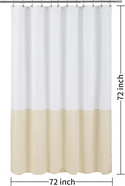 ALYVIA SPRING Waterproof Fabric Shower Curtain or Liner White/Cream, 72x72 | 3 Magnets, Soft Cloth & Hotel Quality, Machine Washable, Light-Weight, Standard Size