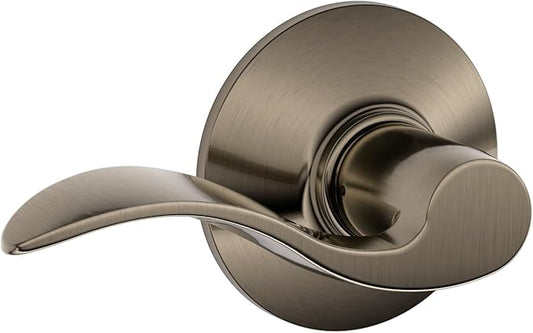 SCHLAGE Lock Company Acc 620 SCHLAGE Accent F10 Flat Wave Reversible Door Lever Lock, Solid, Antique Pewter, Brass - F10 ACC 620