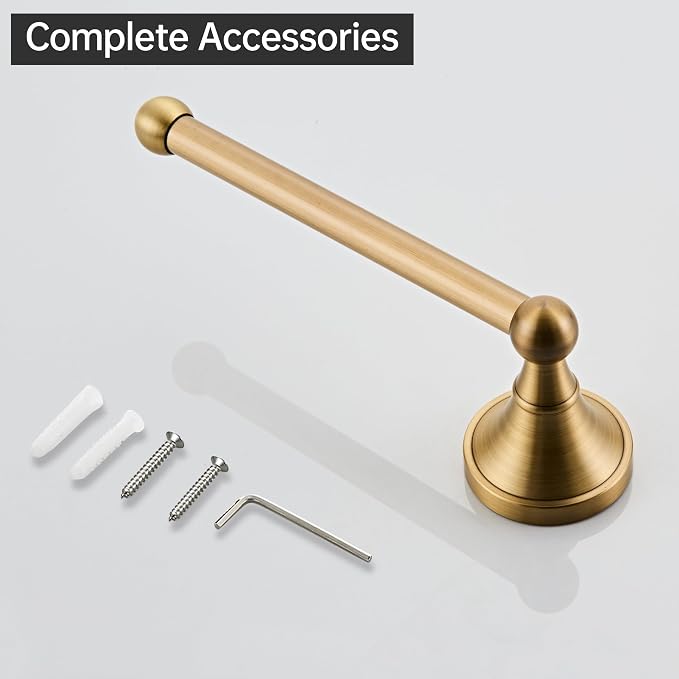 Antique Brass Toilet Paper Holder Hand Towel Ring, Brass Bathroom Accessories Set Towel Holder Toilet Paper Roll Holder, Antique Farmhouse Bathroom Hardware 2 Pieces Set Wall Mount Stainless Steel