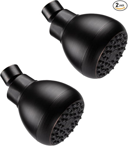 AISOSO Shower Head 2PCS,High-Pressure Fixed Showerhead 3",Oil Rubbed Bronze