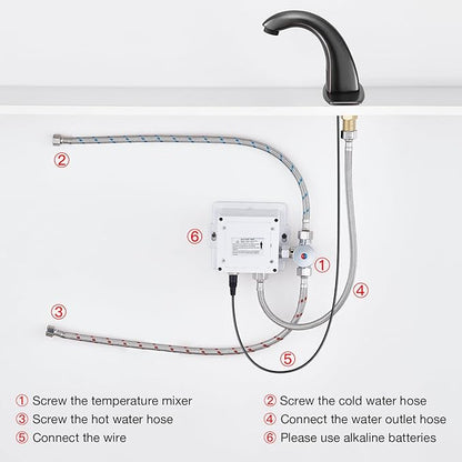 Charmingwater Touchless Bathroom Sink Faucet with Automatic Sensor, Motion Bathroom Faucet with Hole Cover Plate, Oil Rubbed Bronze