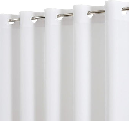 Stall No Hooks & No Liner Needed Fabric Shower Curtain,36"Wx74"L,White | Linen Texture,100% Waterproof TPU Laminated Layer,Bottom Magnets,Machine Washable,Hotel Style Bathroom Curtain For Shower,Tub