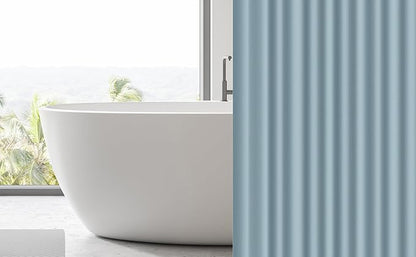 EHZNZIE Shower Curtain Liner Light Weight PEVA, Shower Liner 72x72 Inches, Waterproof, No Chemical Smell with 12 Rust Proof Metal Grommets for Bathroom Shower Curtain, Stone Blue