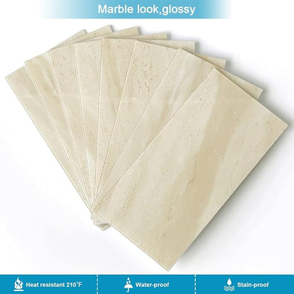 BeNice Peel and Stick Tile Backsplash Bathroom Beige 23pcs