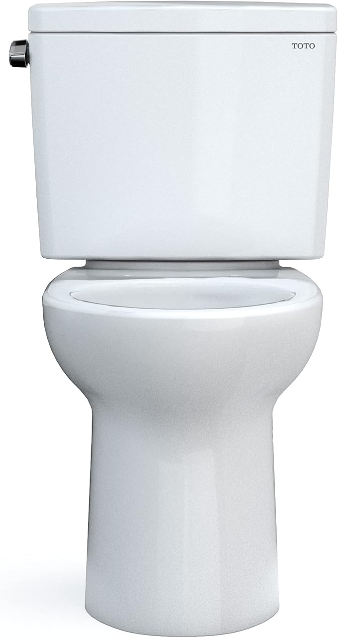 TOTO Drake Two-Piece Elongated 1.6 GPF TORNADO FLUSH Toilet with CEFIONTECT, Cotton White - CST776CSG#01