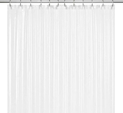LiBa Bathroom Shower Curtain with 12 Shower Rings- Waterproof Plastic Shower Curtain Premium PEVA Non-Toxic with Rust Proof Grommets Frosted 10G Heavy Duty Bathroom Accessories 72x72