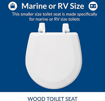 BEMIS TC50TTA MARINE Toilet Seat, Small Toilet Seat Made for Boats and RVs, Durable Wood, White (Pack of 2)