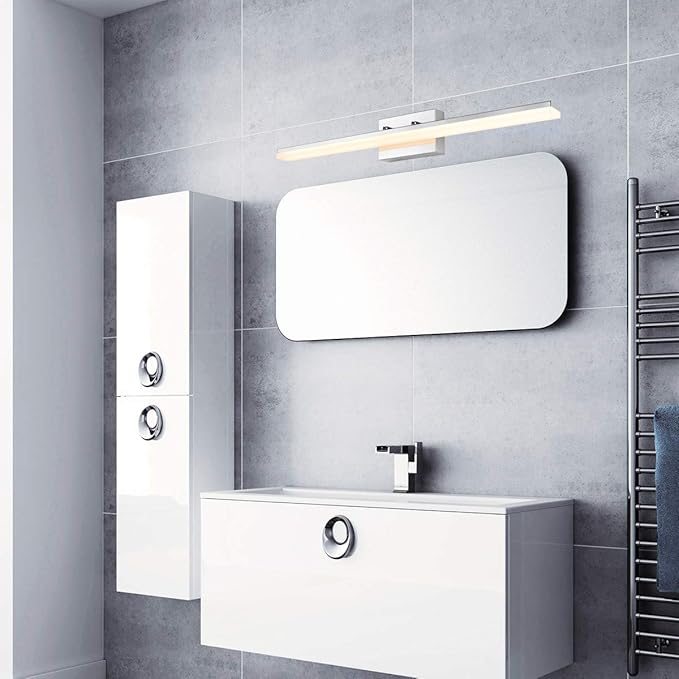 mirrea 36in Modern LED Vanity Light for Bathroom Lighting Dimmable 36w Chromed (Warm White 3000K)