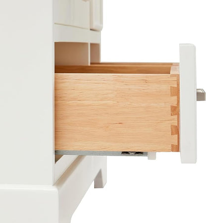 ARIEL Stafford 60-inch Bathroom Vanity with Sink,Solid Wood, 1.5-inch Italian Carrara Marble Countertop, Double Rectangular Porcelain Sink, 4 Soft Closing Doors, 6 Dovetail Drawers, White