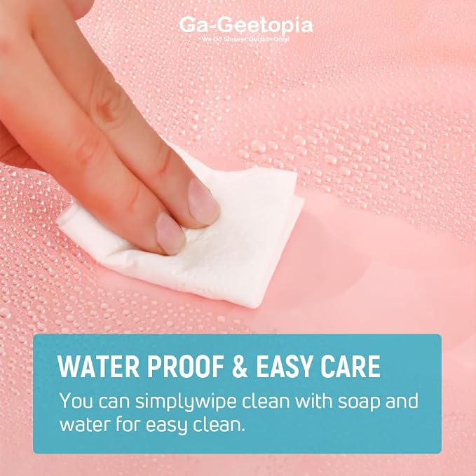 Ga-Geetopia EVA 3D Coral Pearl Water Cube Plastic Shower Curtain Liner - Premium Light Weight 72" x 72" Red Bathroom Shower Showroom Curtain Liner with Rustproof Metal Gromments and Weighted Magnet