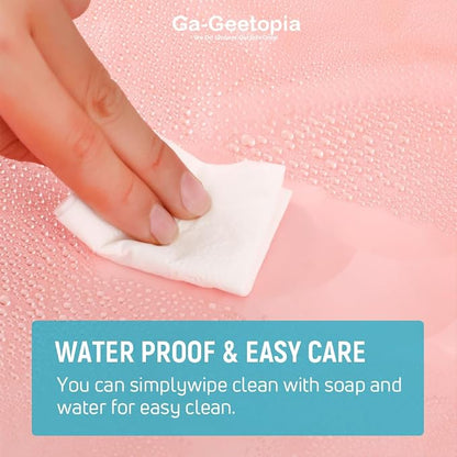 Ga-Geetopia EVA 3D Coral Pearl Water Cube Plastic Shower Curtain Liner - Premium Light Weight 72" x 72" Red Bathroom Shower Showroom Curtain Liner with Rustproof Metal Gromments and Weighted Magnet