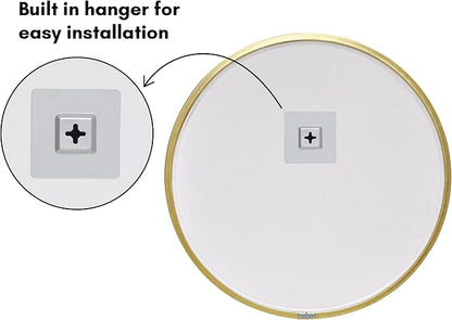 Americanflat 20" Round Mirror - Hanging Mirrors with Durable Frame - Modern Mirror for Bathroom, Bedroom, Living Room - Mirrors for Wall Display and Home Decor - Gold
