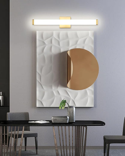 24" LED Bathroom Vanity Light 14W Brushed Brass 4000K Square | Natural White Light,Wall Bar Lighting,Rust & Moisture Resistant, Energy-saving, moisture-proof, for bathroom dresser mirror