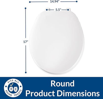 Bemis 70 Durable Plastic Toilet Seat, Round, White (Pack of 2)
