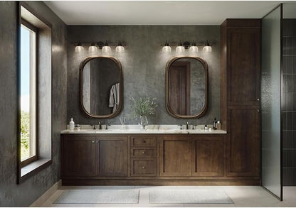Progress Lighting Archie Collection 4-Light Clear Double Prismatic Glass Coastal Bath Vanity Light Venetian Bronze