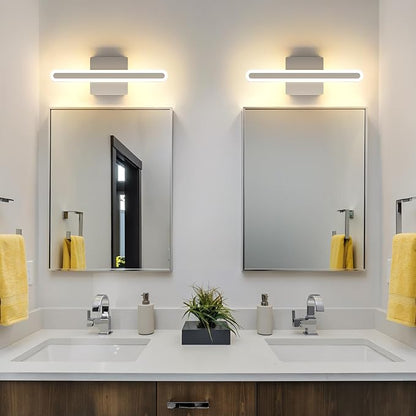 Modern Brushed Nickel Vanity Light for Bathroom 5CCT Dimmable LED Light Bar | 15.7 Inch 16W Hardwired Mirror Light, Adjustable Brightness, Modern Bathroom Lighting