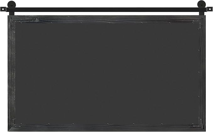 COGOOD Farmhouse Bathroom Mirrors for Over Sink - 30 x 49 Black | Rustic Barn Door Wood Framed Vanity Mirror for Entryway, Living Room, Bedroom, Dresser Wall Decor