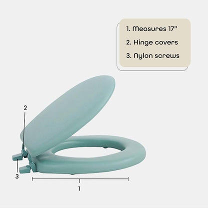 Soft Standard Vinyl Toilet Seat, Light Green, 17 in | Toilet-Seat Construction: Contoured Seat Profile and Durable Finish Create a Polished Fixture Update.