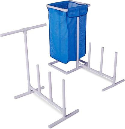 Swimline HydroTools Pool Side Organizer, White, Model:8903 | Keeps towels and pool gear off the deck and within reach; freestanding frame; no mounting or drilling required