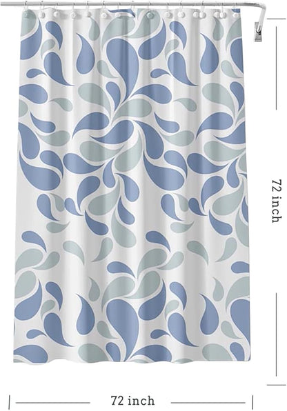 Water Droplets Shower Curtain Liner, 4G PEVA Shower Liner, Plastic Peva Waterproof Shower Curtains, 72x72 inch with Grommet Holes 3 Magnetic Weights