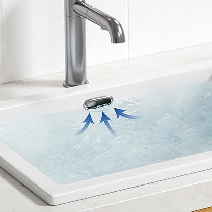 Enbol 20.6" x 14.5" Drop in Bathroom Sink Rectangule Vessel Sink Self-rimming Top Mount Bathroom Sink White Ceramic Lavatory Vanity with Overflow O2014-1