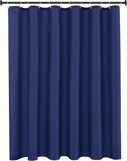 Fabric Shower Curtain Liner 72"W x 84"L-Navy Extra Long Shower Liners | Hotel Quality Water Resistant Machine Washable Shower Liner-Cloth Polyester Light Weight High Ceilings Bathroom Curtain Liner