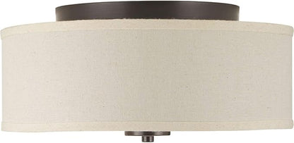 Progress Lighting P3696-2030K9 Inspire One-Light LED Flush Mount, Antique Bronze 6.00x13.00x13.00
