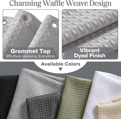 Madison Park Arbor Waffle Long Shower Curtain for Bathroom, 72 x 78, Grey | Adds Privacy, Machine Washable, Farmhouse, OEKO-TEX Certified Bathroom Curtain, 3M Scotchgard Moisture Management