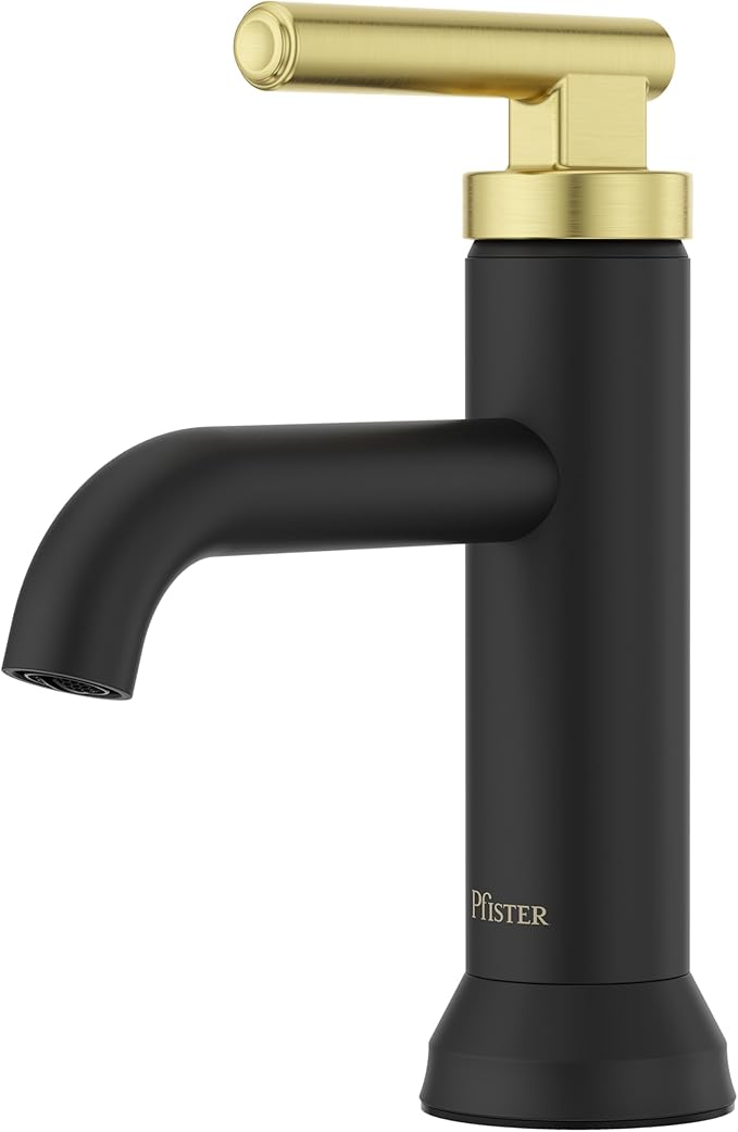 Pfister Capistrano Single Control Lavatory Faucet in Matte Black and Brushed Gold