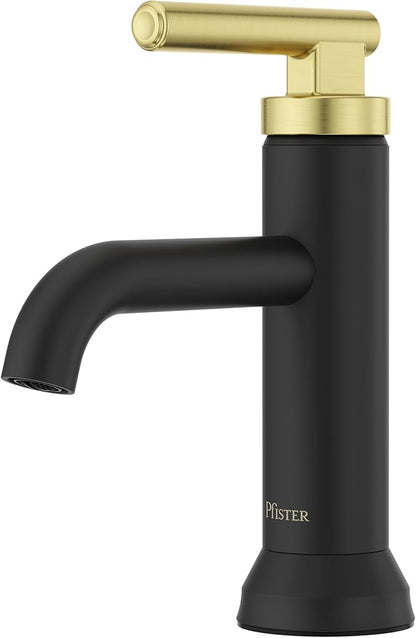 Pfister Capistrano Single Control Lavatory Faucet in Matte Black and Brushed Gold