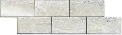 STICKGOO 1/3 Sheet Subway Tile Peel and Stick Backsplash, Beige Stone Texture with Grey Grout Kitchen Backsplash Wall Tile(Only 1/3 Sample)