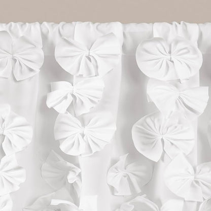 Lush Decor Riley Window Valance, Single 54" W x 18" L, White - Valance Curtains - Kitchen Valances for Windows - Bathroom Window Curtains