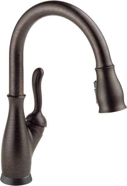 Delta Faucet Leland VoiceIQ Touchless Kitchen Faucet with Pull Down Sprayer, Smart Faucet, Alexa and Google Assistant Voice Activated, Kitchen Sink Faucet, Venetian Bronze 9178TV-RB-DST