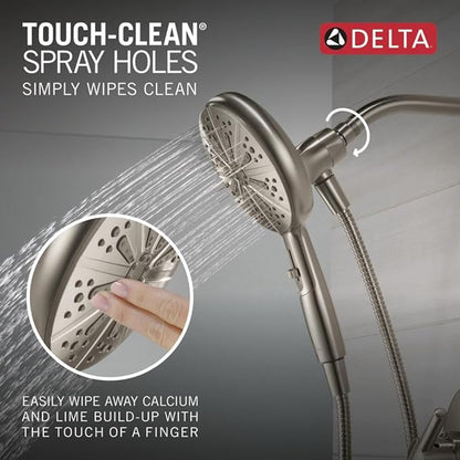 Delta Nicoli 14 Series Brushed Nickel Bathtub Shower Faucet Set with Handheld Shower Head, Valve Trim Kit, Stainless 144749-SS-HS (Valve Included)