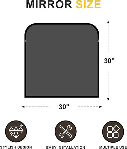 Black Bathroom Vanity Mirror 30x30 Inch, Metal Framed | HD Tempered Glass, Bathroom Mirror for over Sink, Living Room, Bedroom, Entryway, Mantel, Fireplace, Wall Mounted