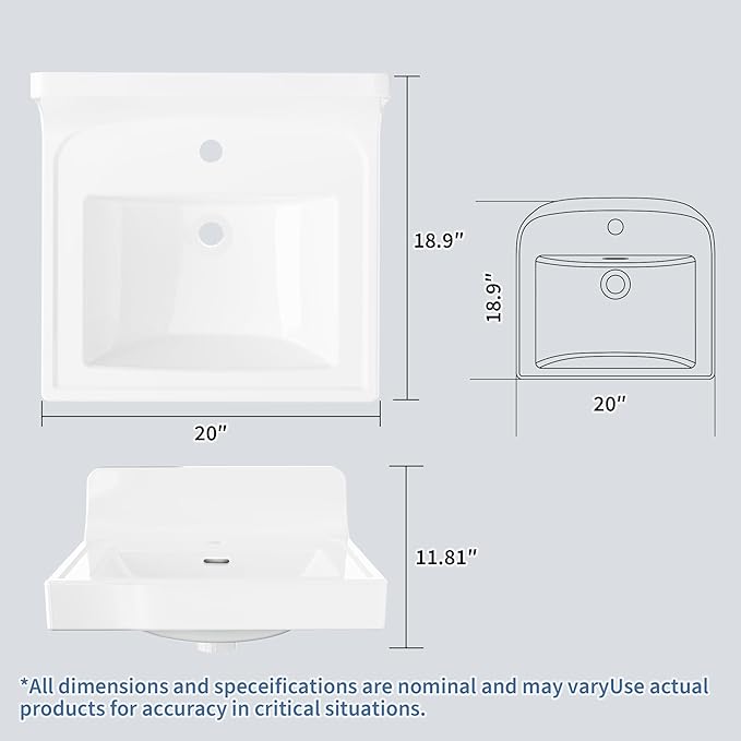 20X17 Inch White Ceramic Drop-in Bathroom Sink, Oval Vanity Top with & 3-Hole Faucet (1.25" Centers), CUPC Certified Contemporary Lavatory for Small Spaces