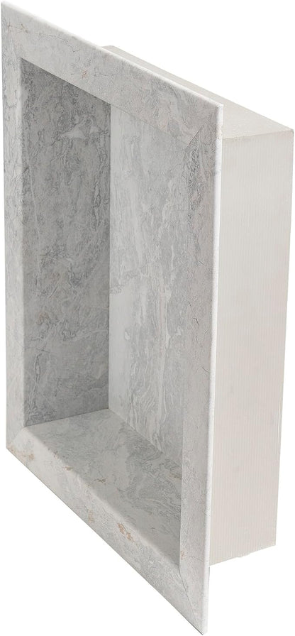Palisade 17.5 in x 15.5 in Vinyl Shower Niche Polar Frost | Waterproof Shower Insert