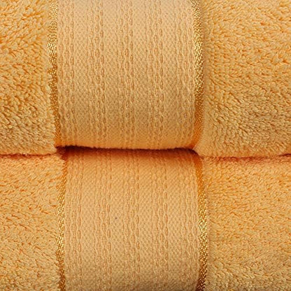 GLAMBURG 700 GSM Premium Cotton 2-Pack Oversized Extra Large Bath Sheet Set - 100% Combed Cotton - 2 Bath Sheets 35x70 - Luxury Hotel & Spa Quality - Durable Ultra Soft Highly Absorbent - Yellow