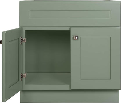 Design House Brookings Bathroom Vanity, 30", Evergreen Fog | Adjustable Hinges, Freestanding, Contemporary/Modern, Wood, Bath, 215459