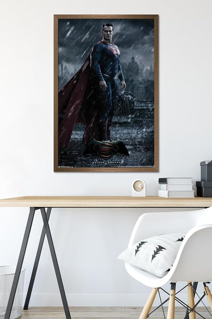 Trends International DC Comics Movie - Batman v Superman - Superman Wall Poster, 22.375" x 34", Bronze Framed Version