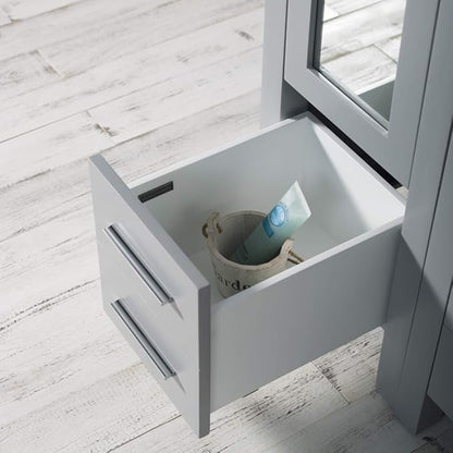 Blossom 102" Solid Wood Master Bathroom Vanity Set – Pre-Assembled Double Sink Cabinet with Storage Tower Combo & Soft Close Drawers – High End Furniture Grade Luxury Vanity in Metal Grey