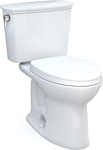 TOTO Drake Transitional Two-Piece Elongated 1.28 GPF Universal Height TORNADO FLUSH Toilet with CEFIONTECT, Cotton White - CST786CEFG#01