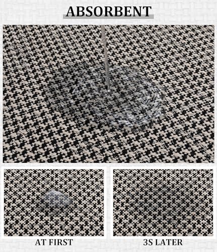 YIHOUSE Black Bathroom Rugs Sets 2 Pieces,Thin Bath Mat Quick Dry