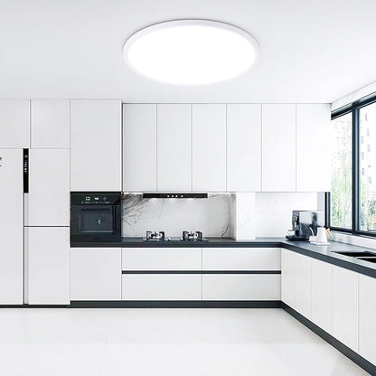 MOONSEA 20 Inch LED Dimmable Ceiling Light Fixture 40W - Round Flush Mount Adjustable 3000K/4500K/6000K Large Kitchen Light Fixture, 4000lm Hallway Light Fixtures for Bedroom, White